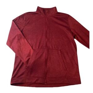 Urban Frontier‎ Full Zip Fleece Jacket Mens XL Burgundy Heather Mock Neck Pocket